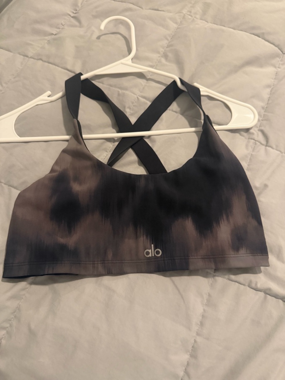 ALO Yoga Women's Tie-Dye Crossback Bralette - Black & Brown